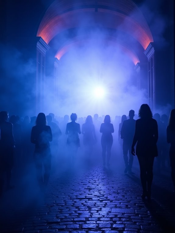 mystical foggy nightclub entrance