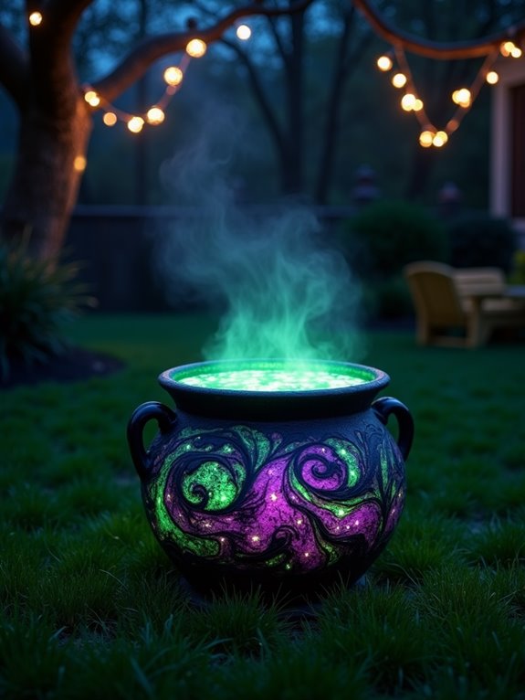 mystical illuminated cauldron decor