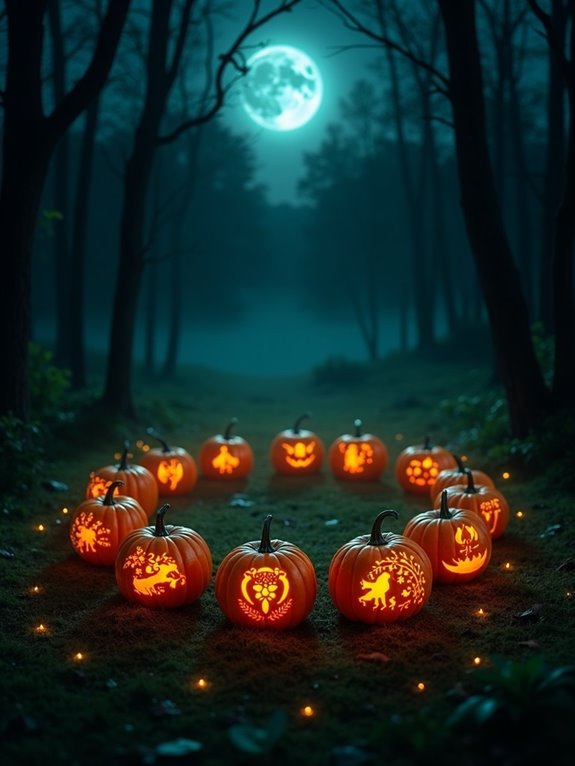 nature inspired glowing pumpkins