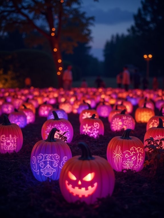 ombre glowing halloween decor