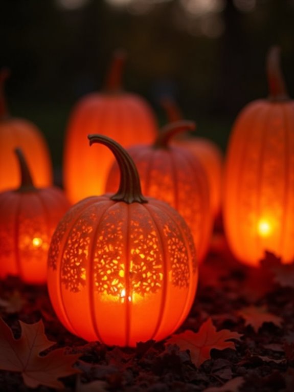 ombre pumpkin candle decor