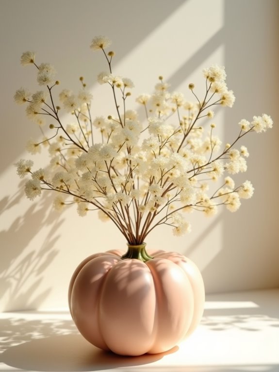 pastel pumpkin autumn arrangement