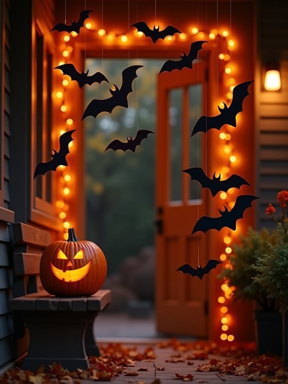 playful bat decorations enhance halloween
