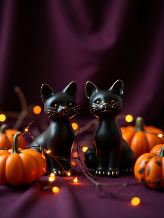 playful black cat decorations
