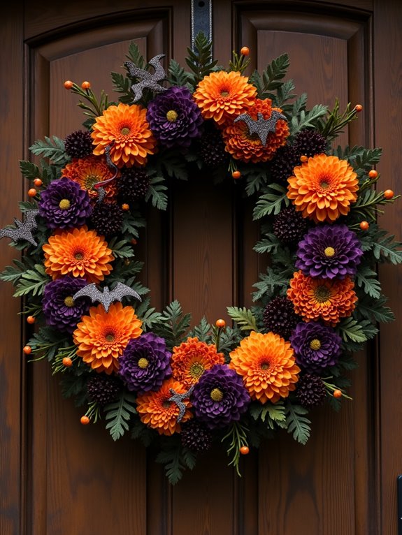 playful halloween door decor