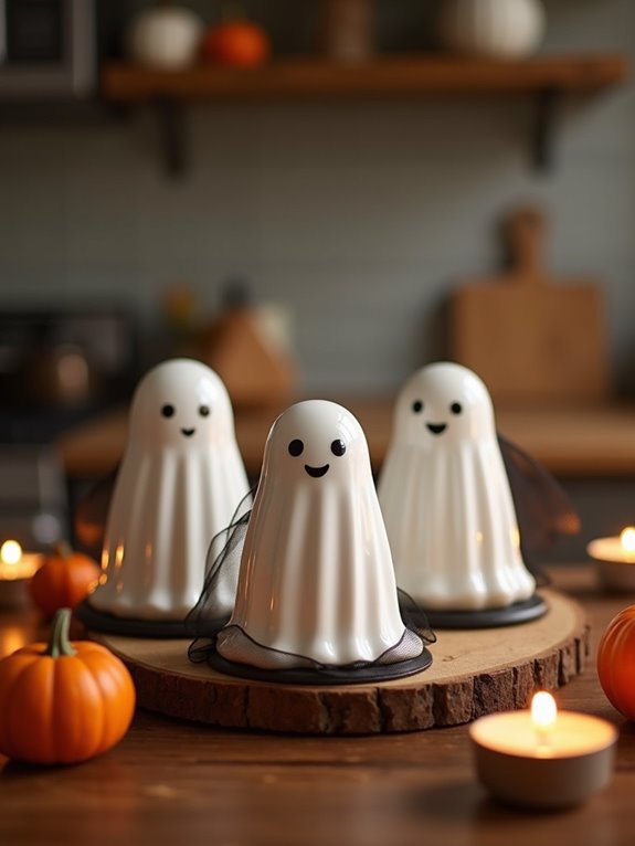 playful halloween ghost trivets