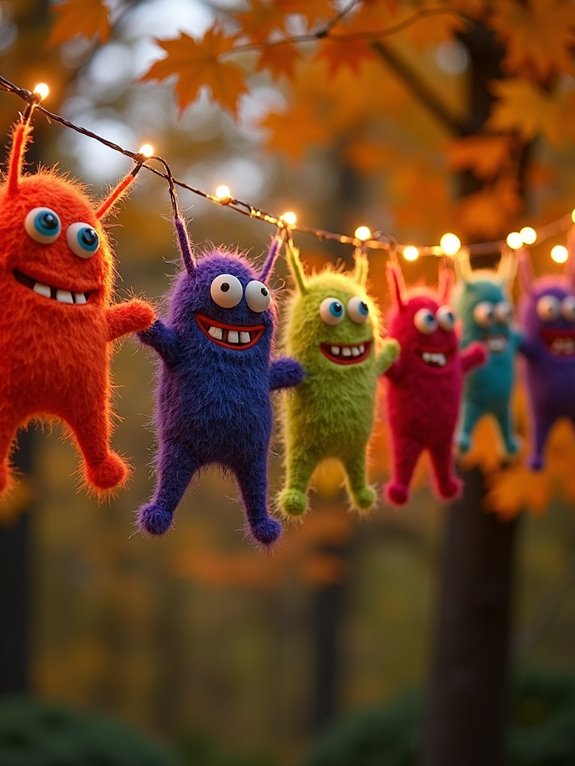 playful halloween monster bunting
