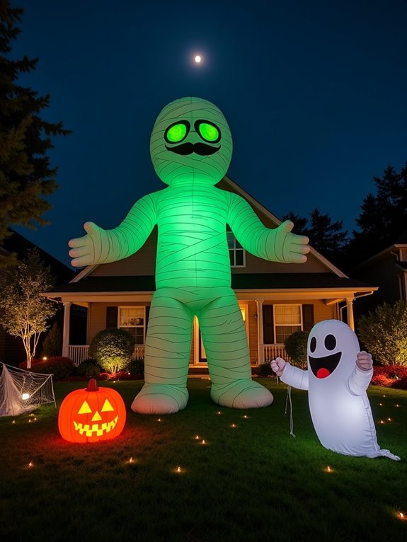 playful inflatable mummy decoration