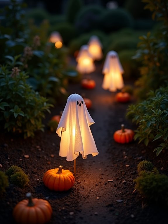 playful pumpkin ghost decor