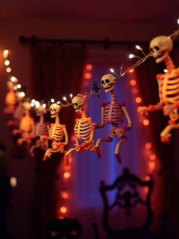 playful skeleton chain decoration