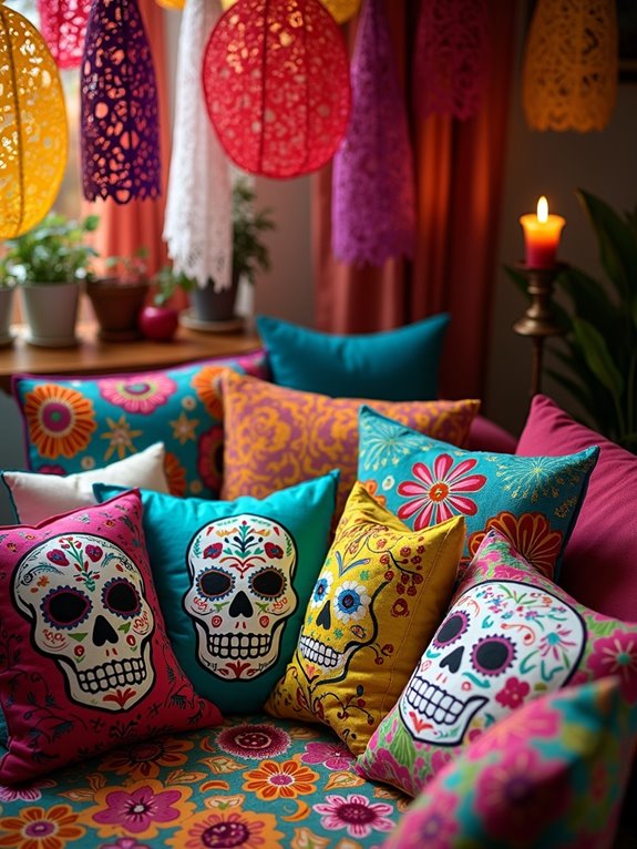 playful skeleton themed decor
