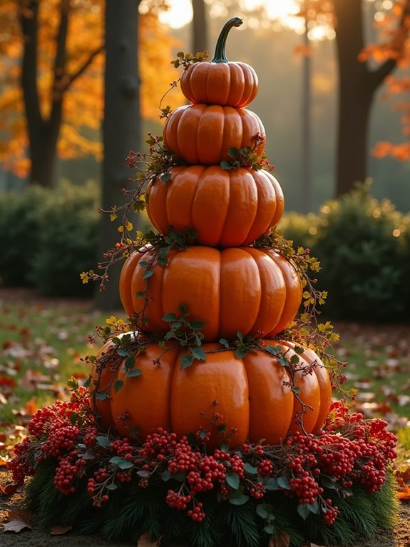 pumpkin and berry wreath