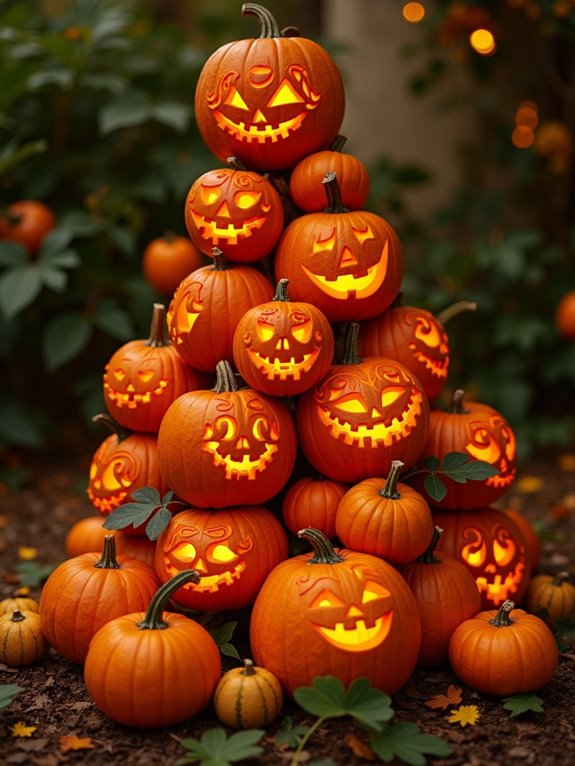pumpkin stacking artistic creations