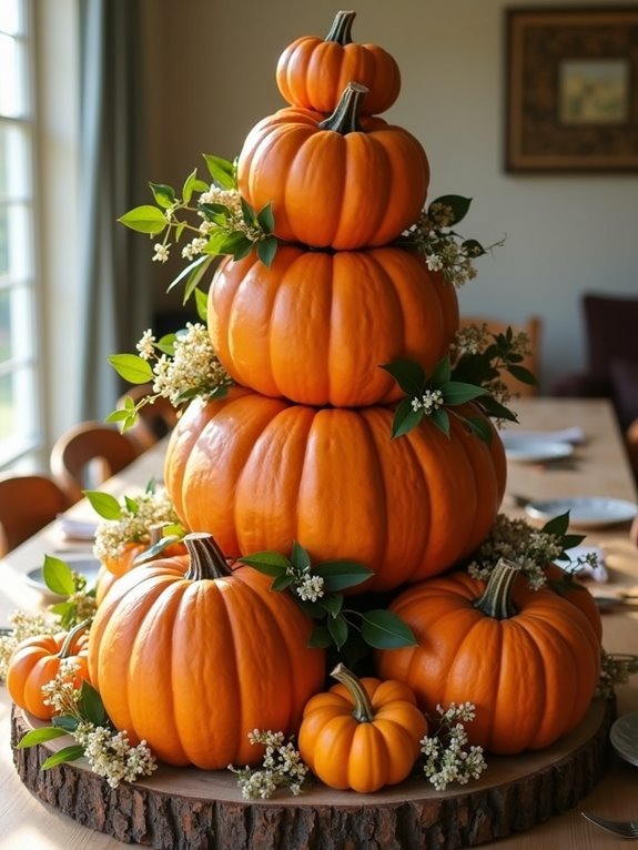 pumpkin stacking for stability