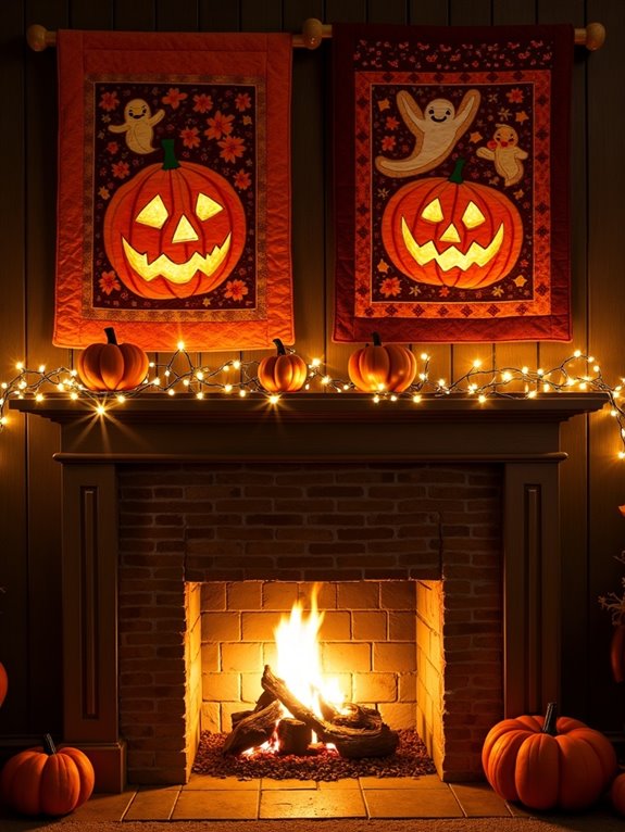 quilted halloween wall decor