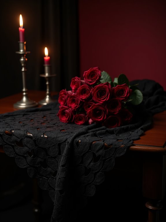 romantic lace heart tablecloth