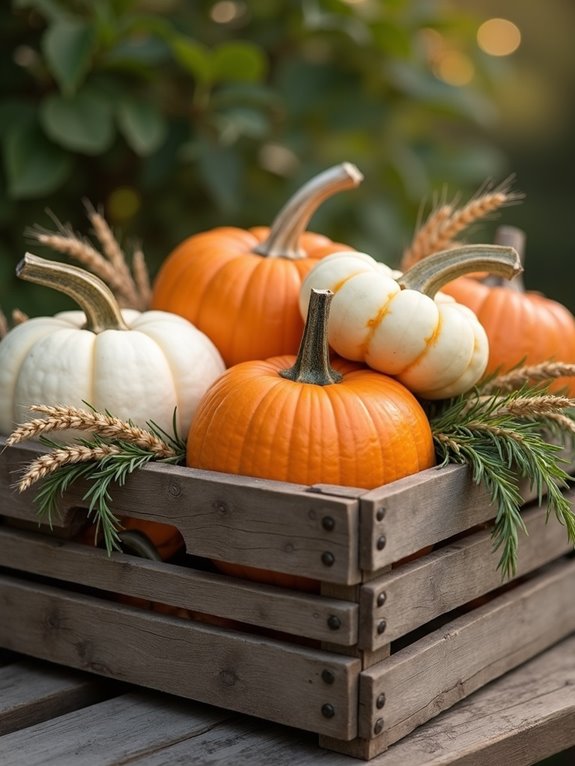 rustic pumpkin crate display