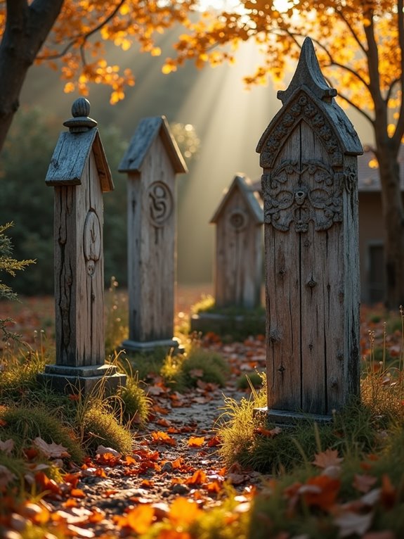 rustic reclaimed wood tombstone