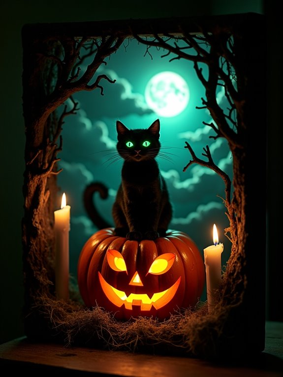 sinister black cat decor
