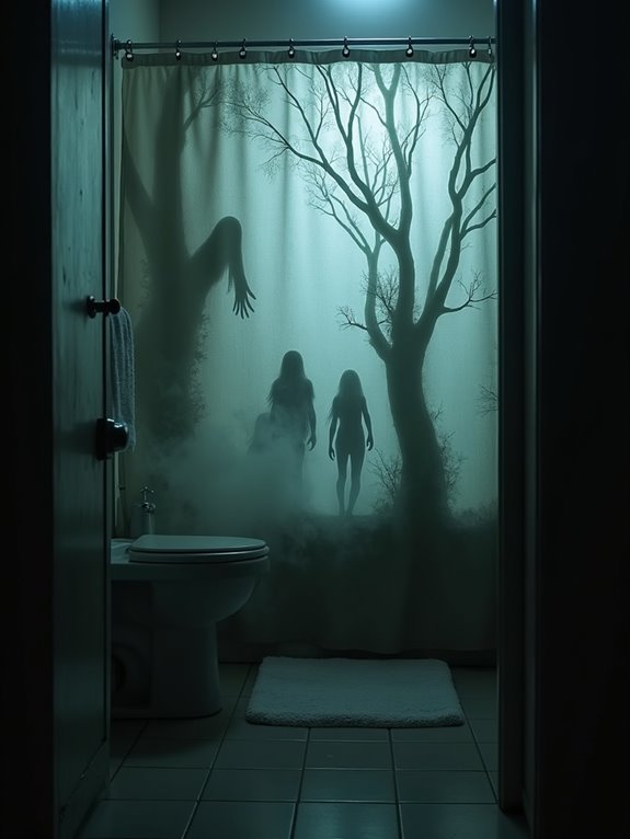 sinister spooky shower curtains