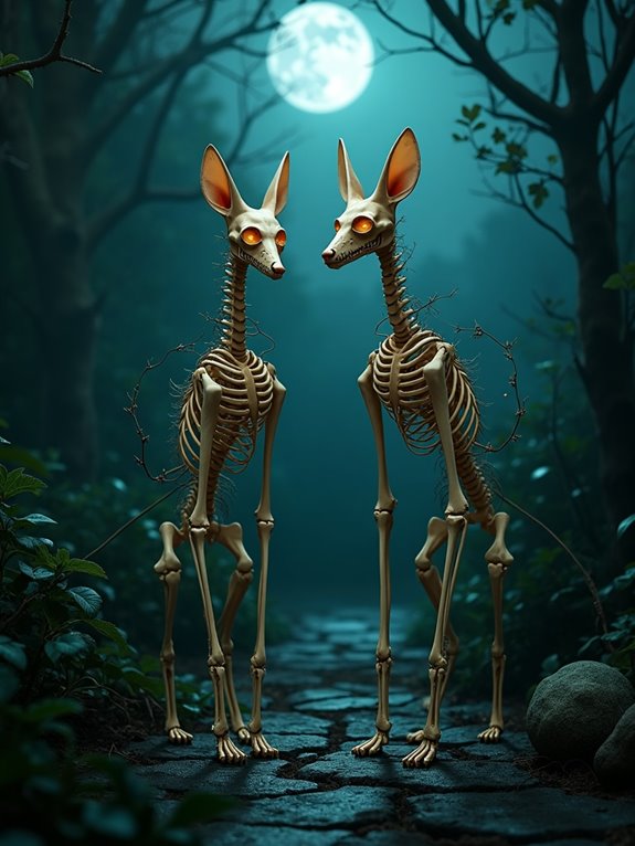 skeleton fox halloween decor