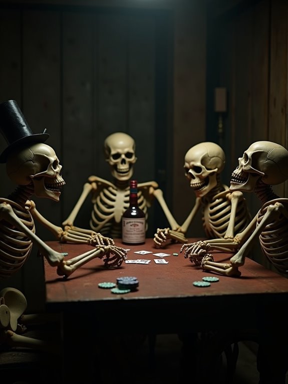 skeletons poker night fun