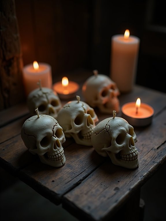 skull candle molds enhance ambiance