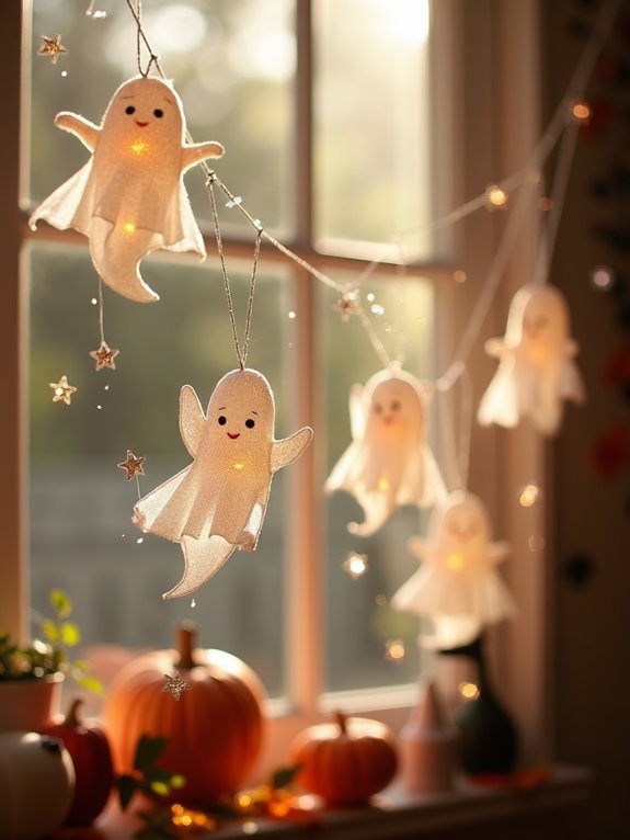 sparkling halloween ghost garland