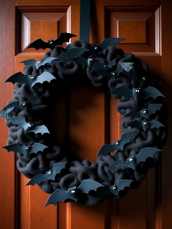 spooky bat wreath decoration