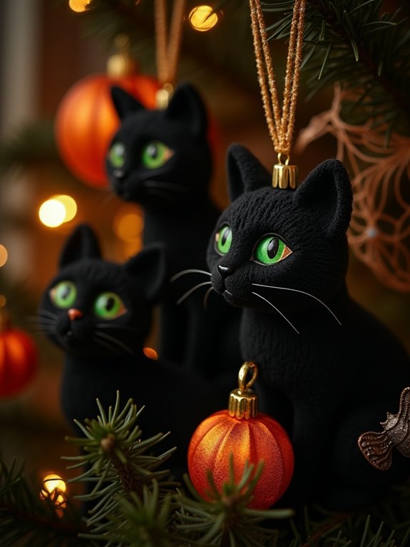spooky black cat decor
