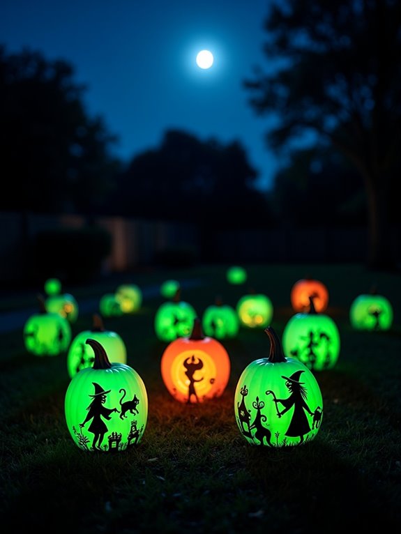 spooky carved pumpkin displays