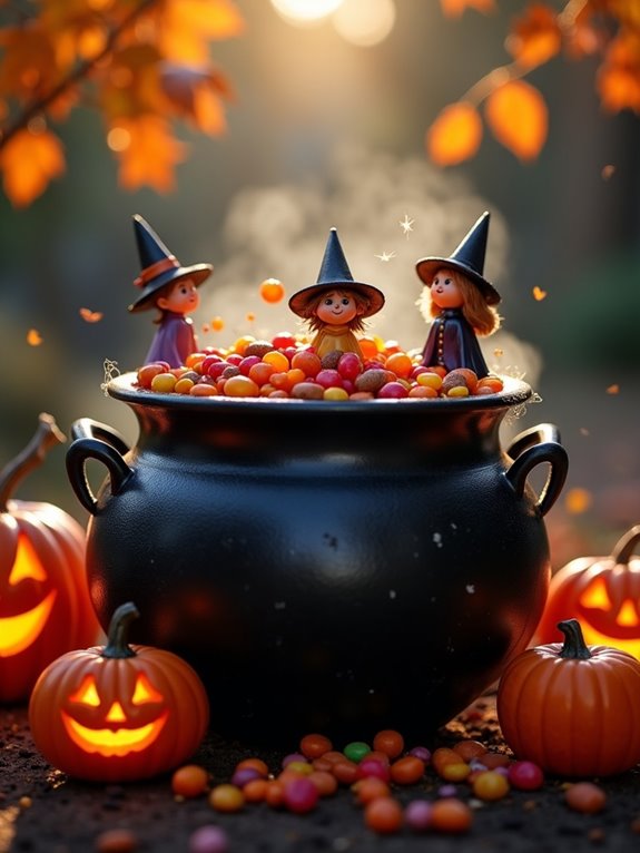 spooky cauldron candy holder