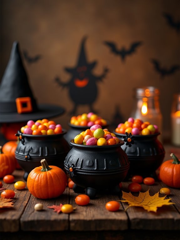 spooky cauldron party centerpiece