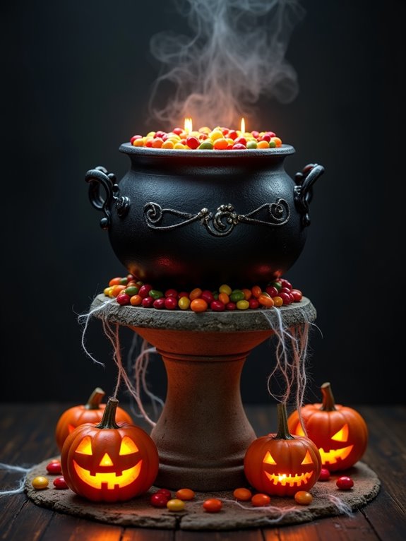 spooky cauldron treat holder