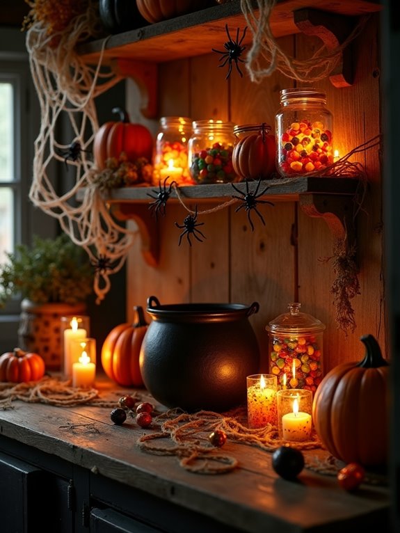 spooky cobweb kitchen decor