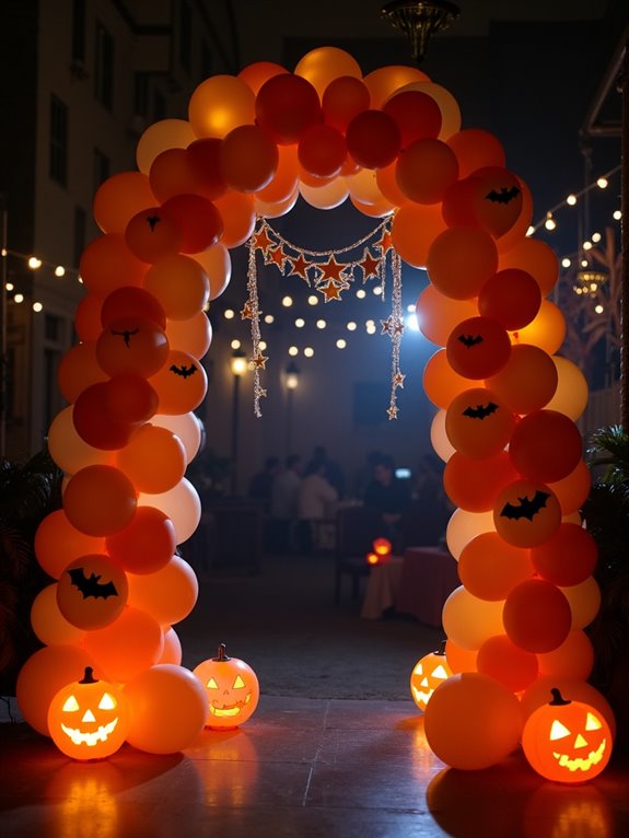 spooky colorful halloween entrance