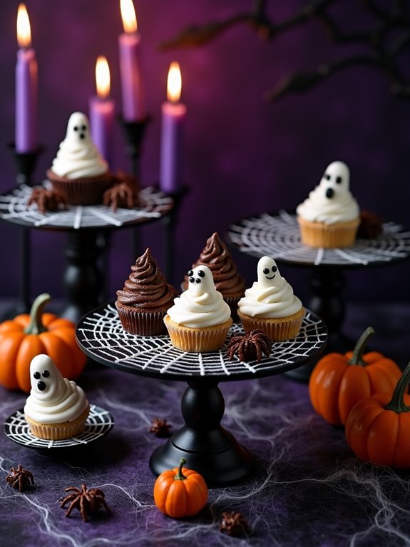 spooky dessert display stands