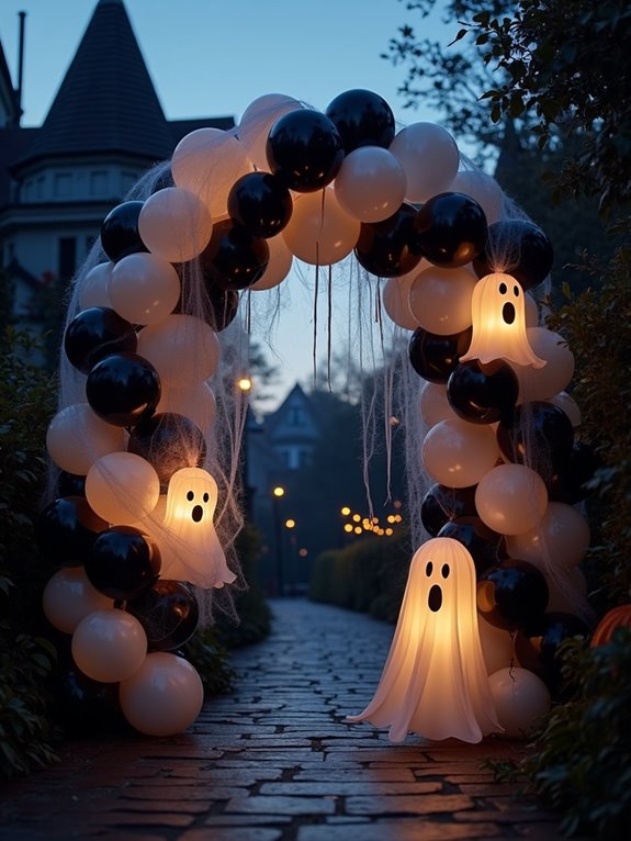 spooky ghost balloon arch
