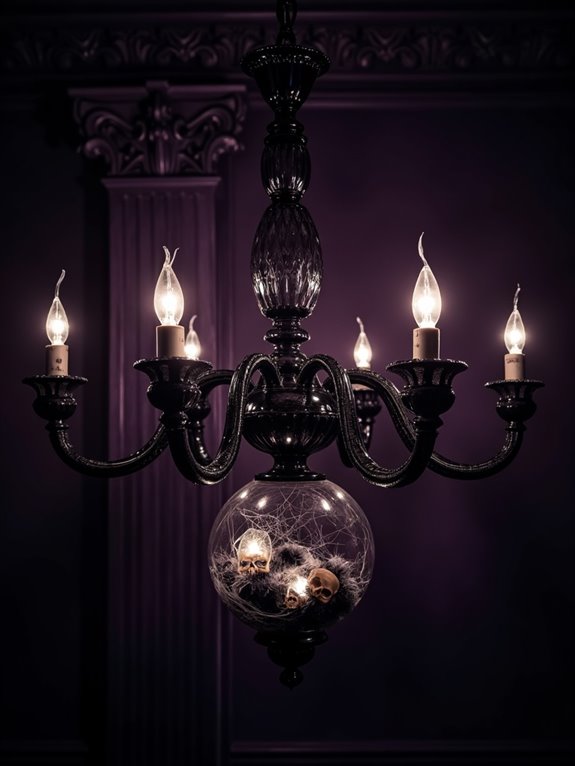spooky glass orb chandeliers