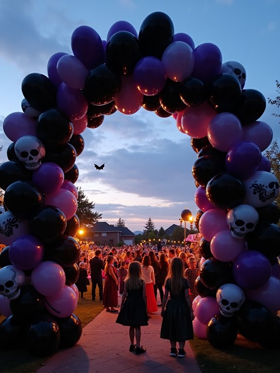 spooky halloween balloon arch