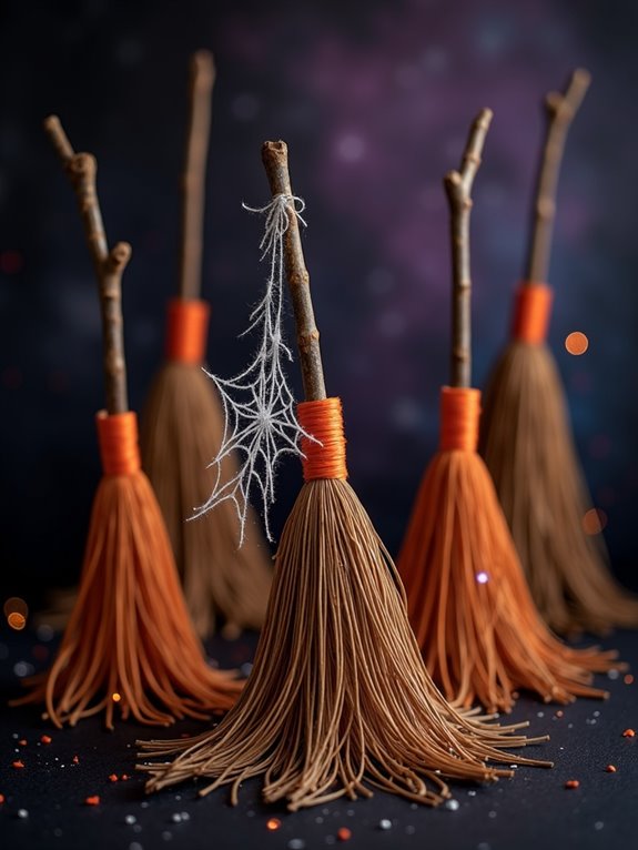 spooky halloween broom decoration