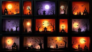 spooky halloween shadow boxes