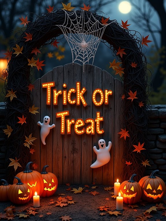 spooky halloween welcome sign