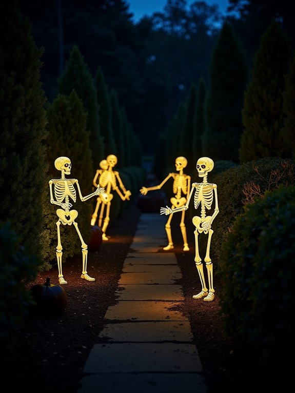 spooky illuminated halloween pathway