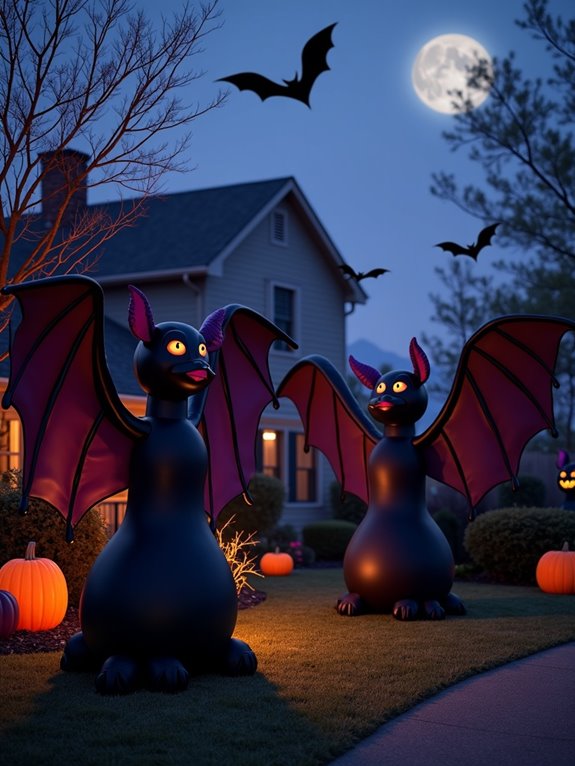 spooky inflatable bat decor