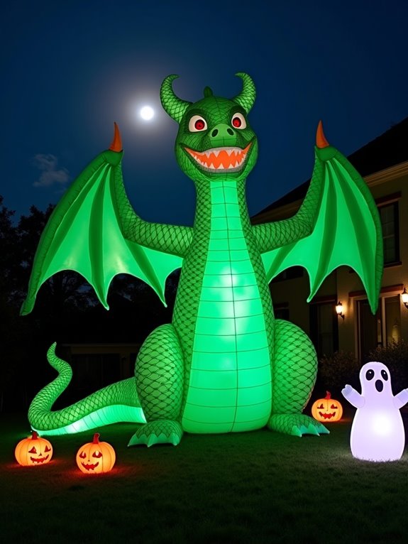 spooky inflatable dragon display