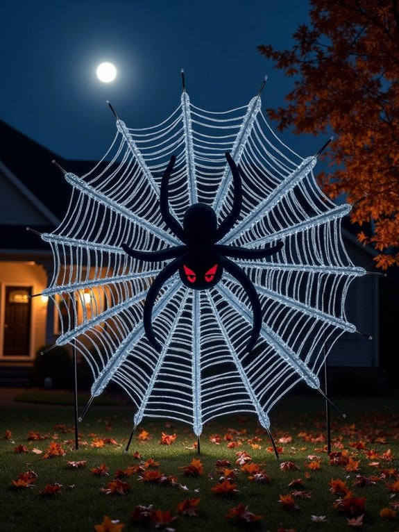 spooky inflatable spider web