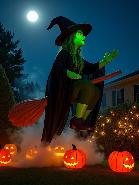 spooky inflatable witch decoration