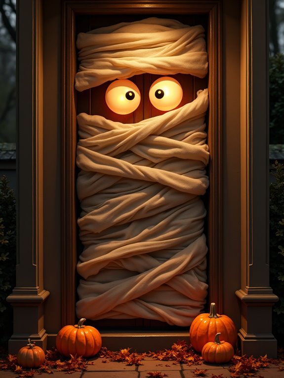 spooky mummy door decor