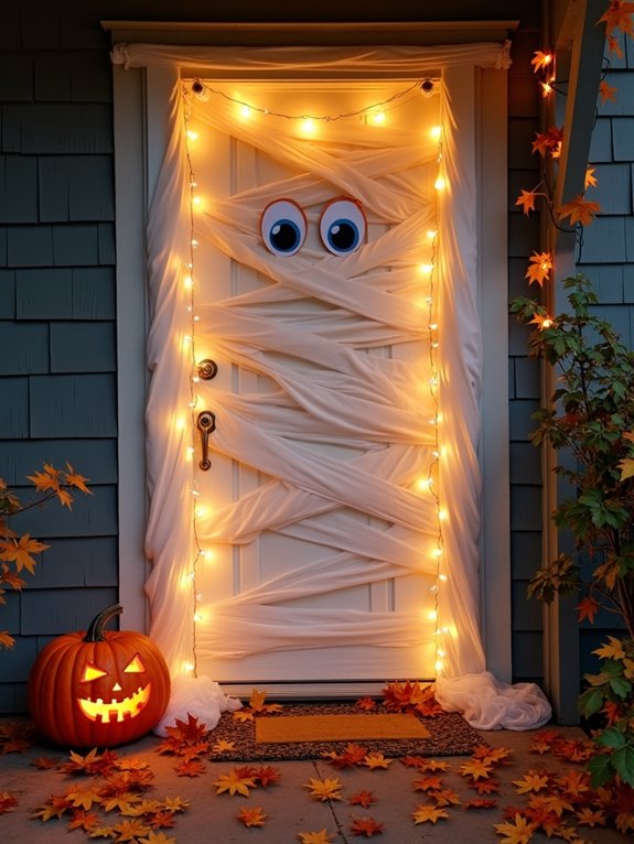 spooky mummy entrance decor